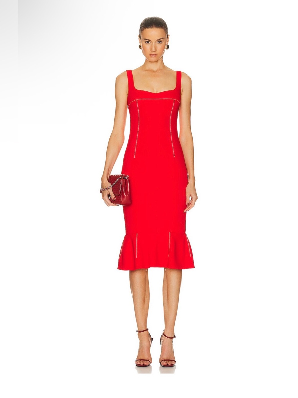 Marni Fluted Cady Midi Dress